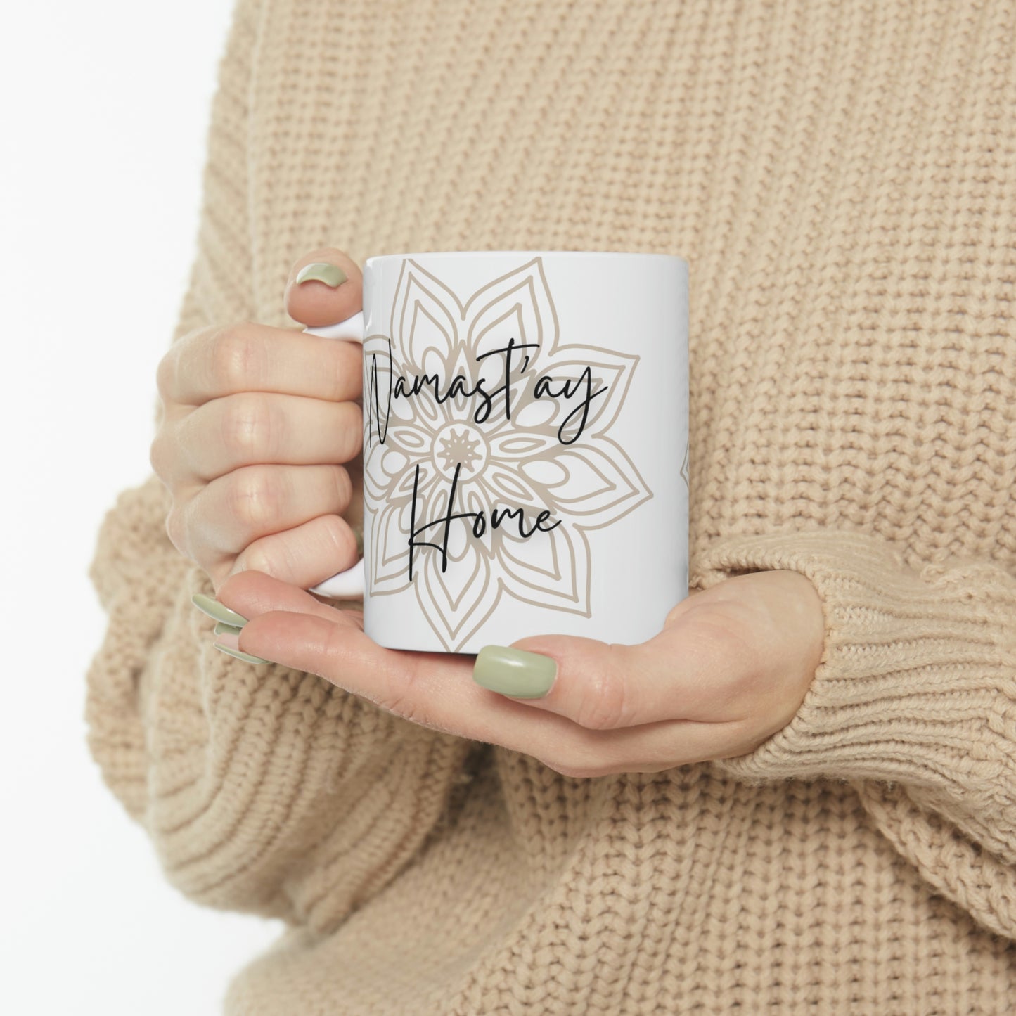 Namast'ay Home Ceramic Mug; 11oz Coffee Cup