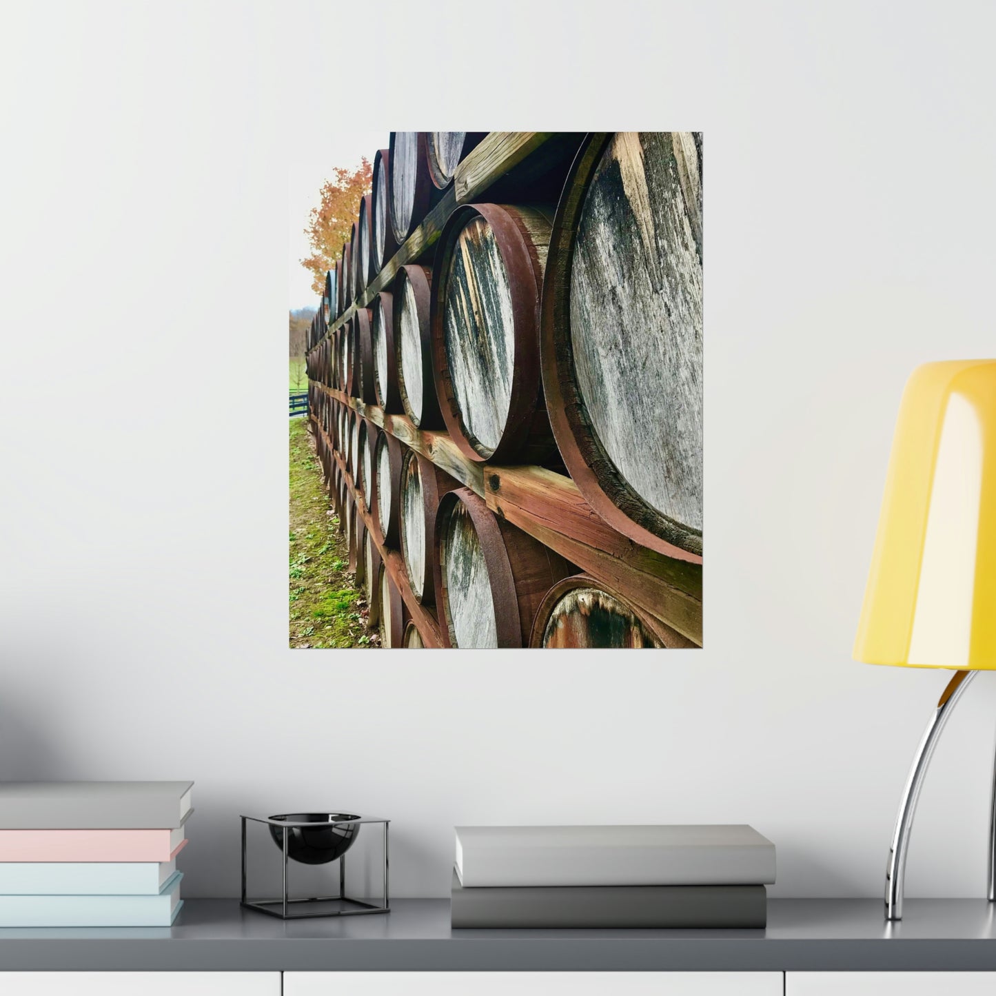 Wine Barrels Premium Matte Poster; Photography Print Poster