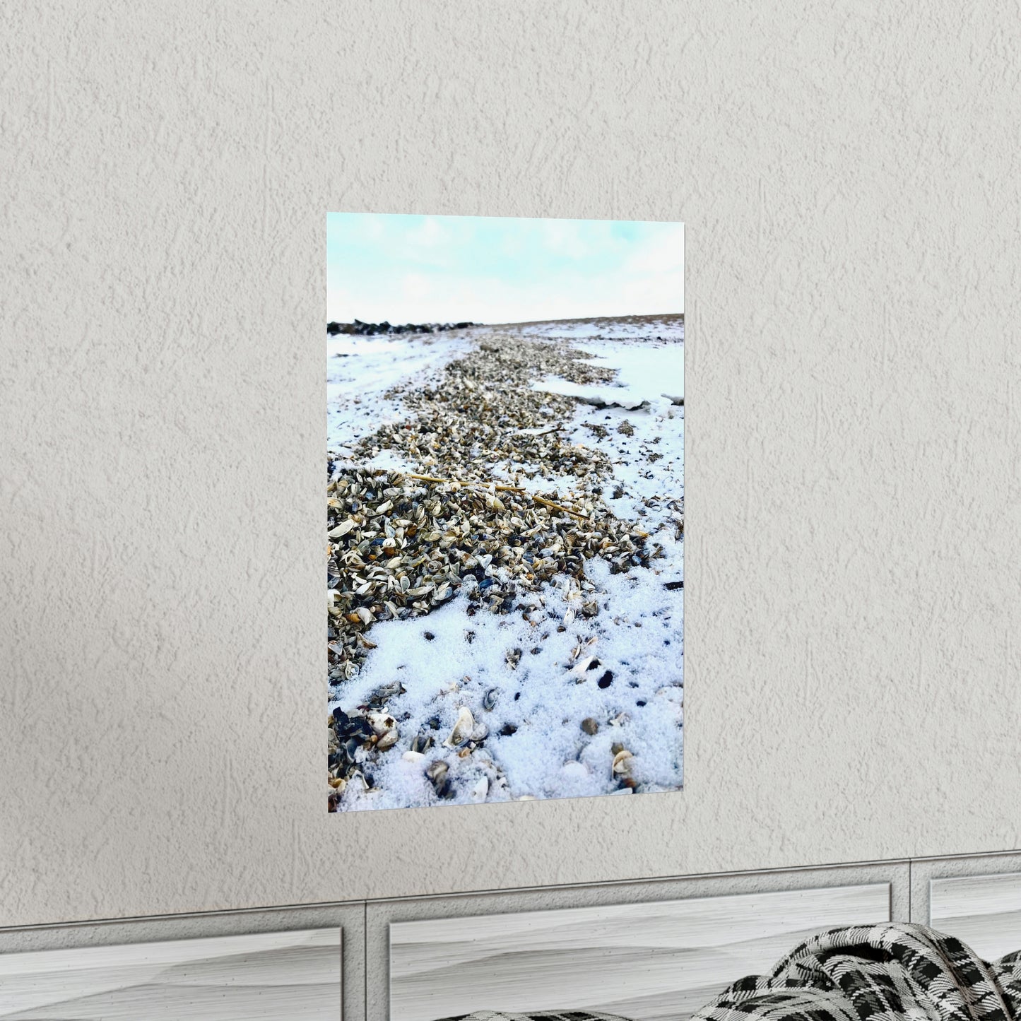 Snowy Shore Premium Matte Poster, Nature Photography Poster