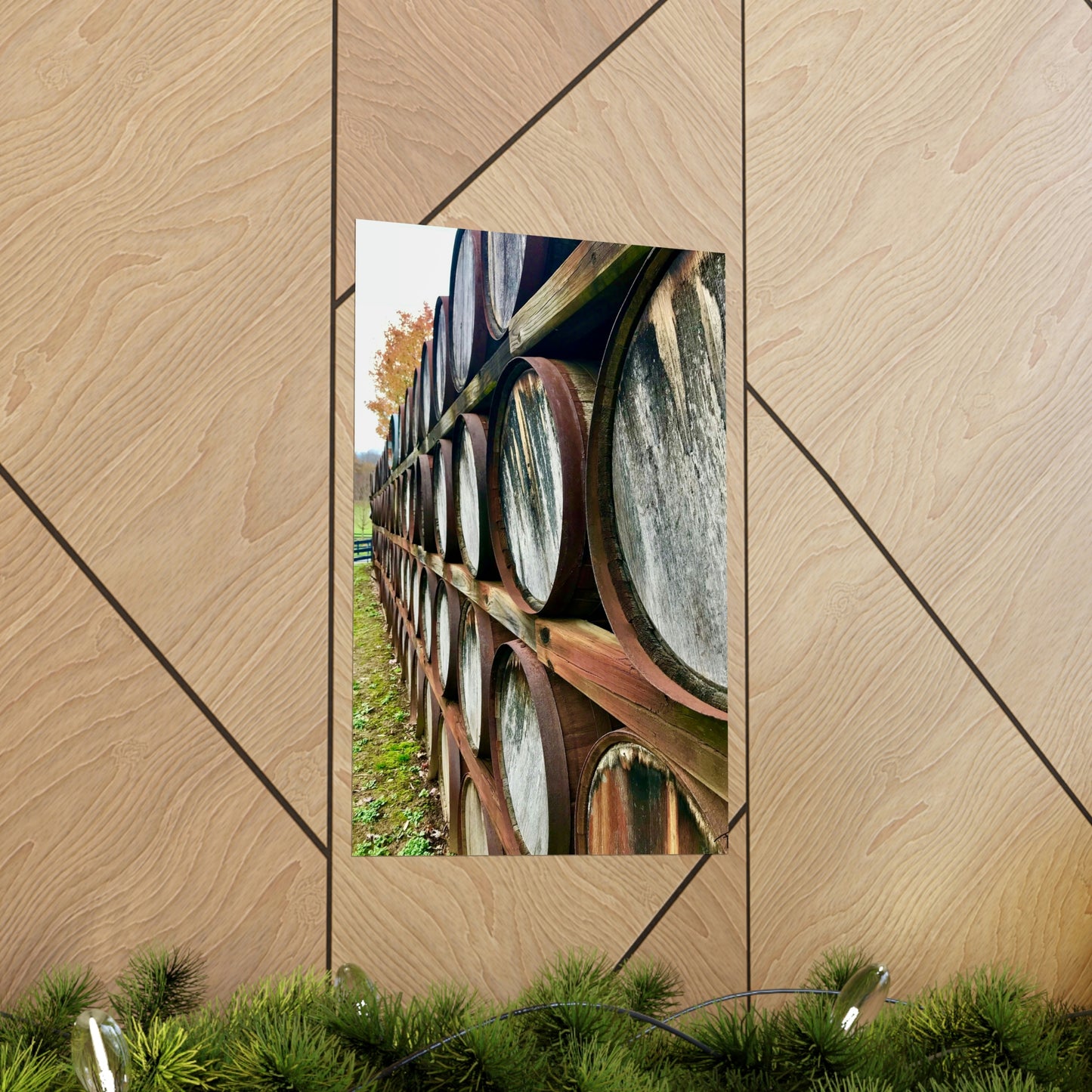 Wine Barrels Premium Matte Poster; Photography Print Poster