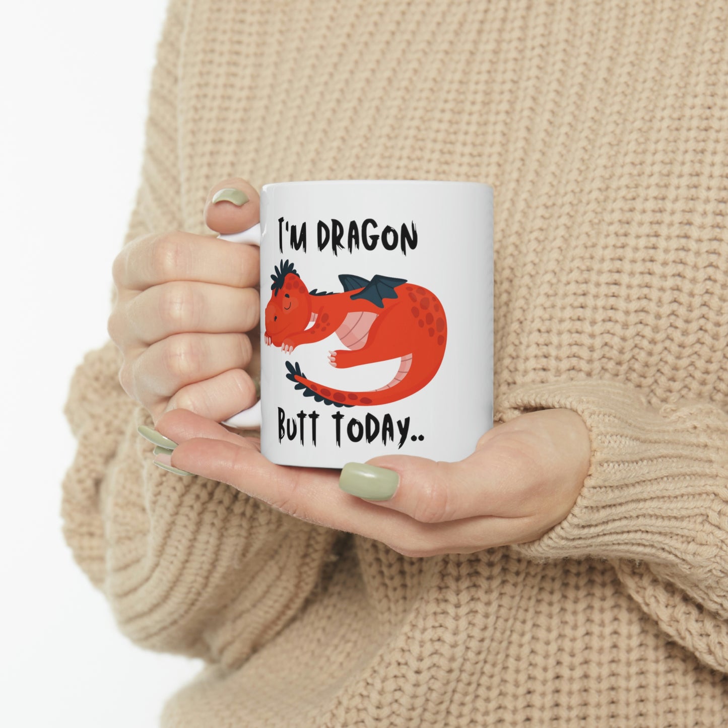 Dragon Butt Mug; 11oz Ceramic Coffee Cup