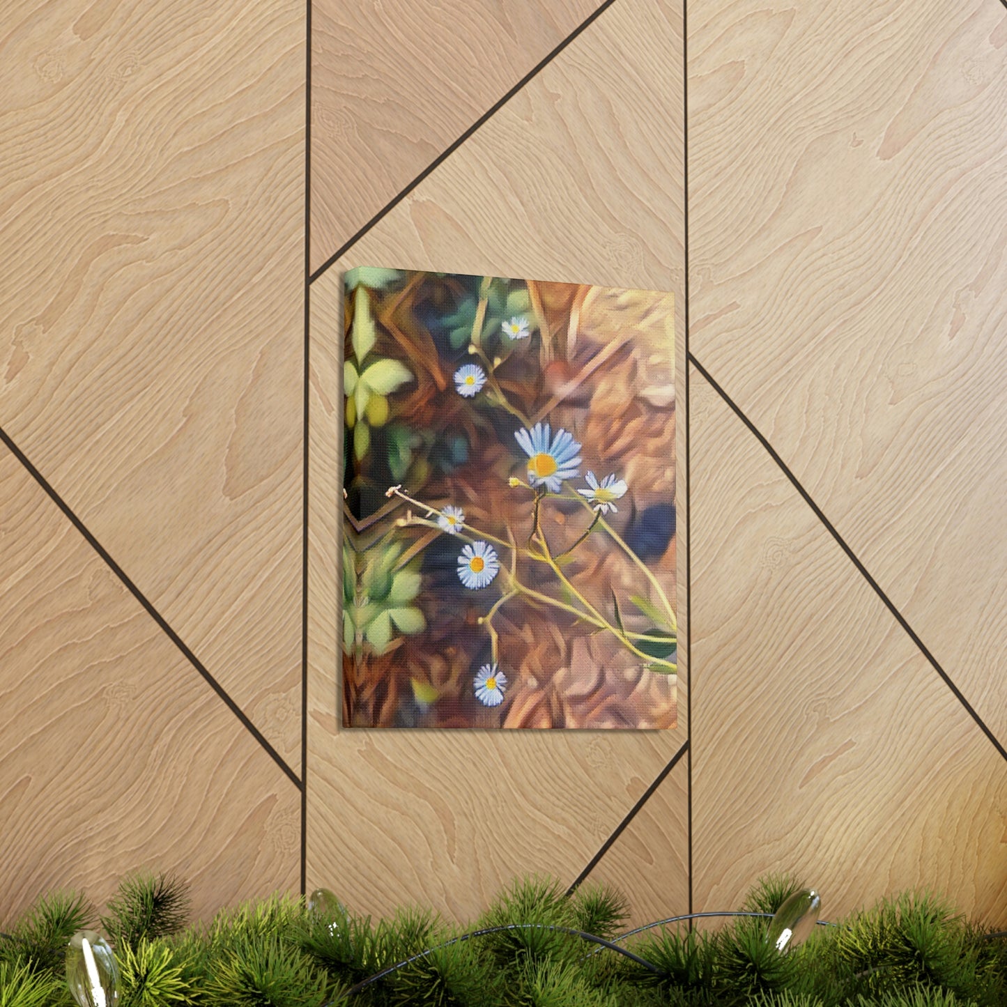 Over Time Canvas, Blue Corn Flower Nature Canvas