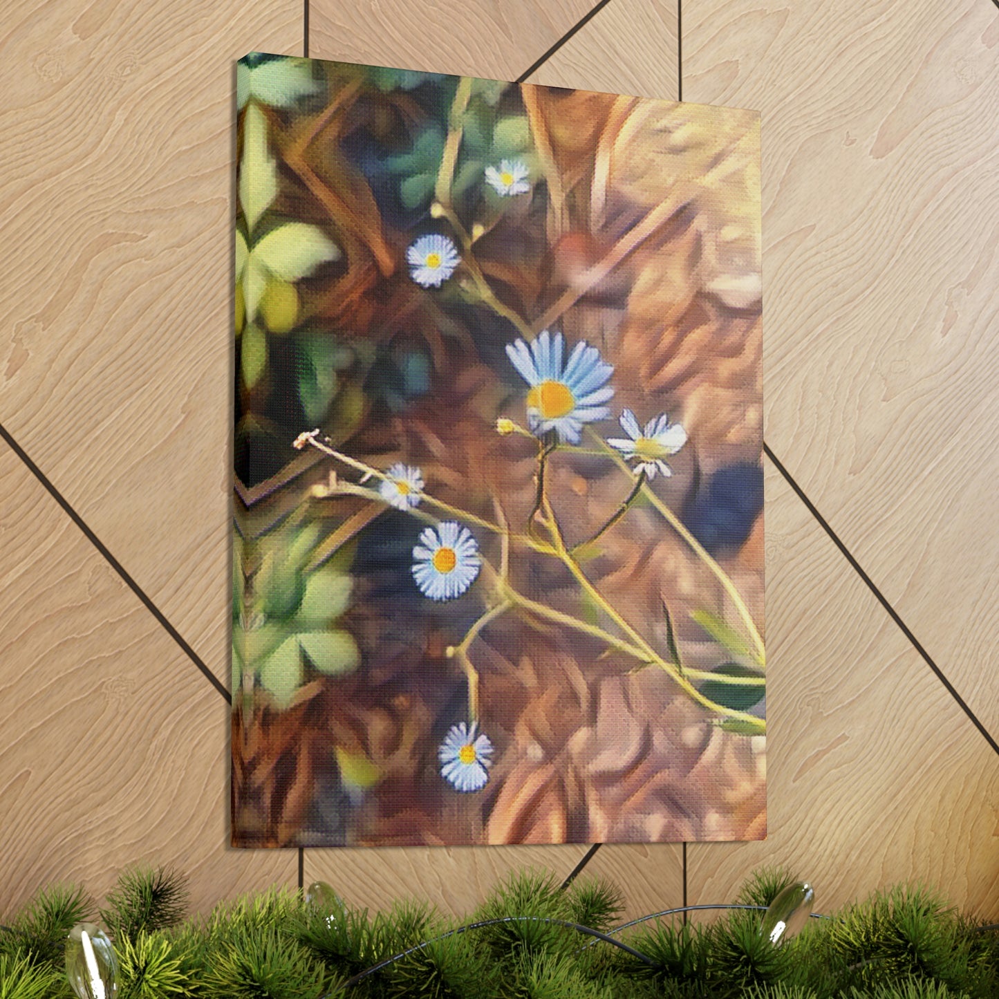 Over Time Canvas, Blue Corn Flower Nature Canvas