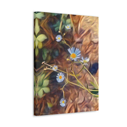 Over Time Canvas, Blue Corn Flower Nature Canvas