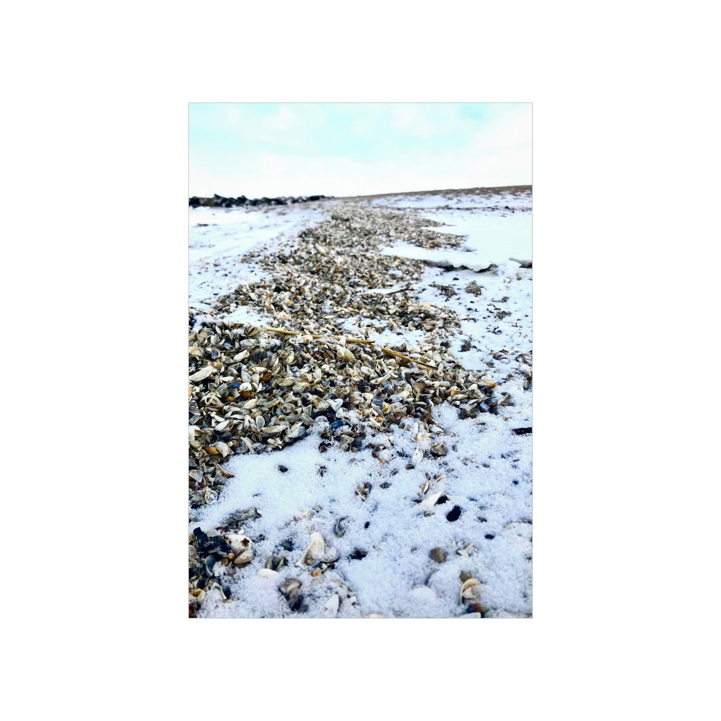 Snowy Shore Premium Matte Poster, Nature Photography Poster