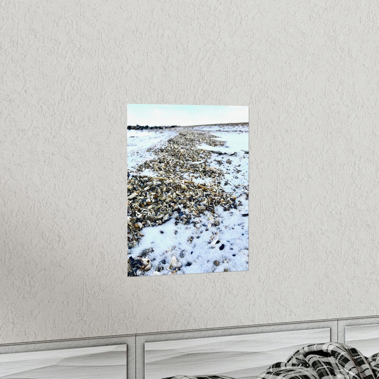 Snowy Shore Premium Matte Poster, Nature Photography Poster