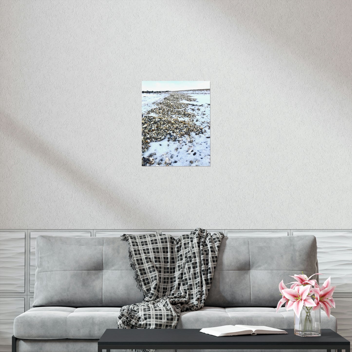 Snowy Shore Premium Matte Poster, Nature Photography Poster