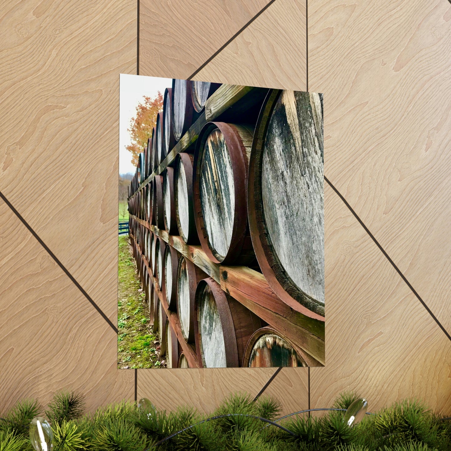 Wine Barrels Premium Matte Poster; Photography Print Poster