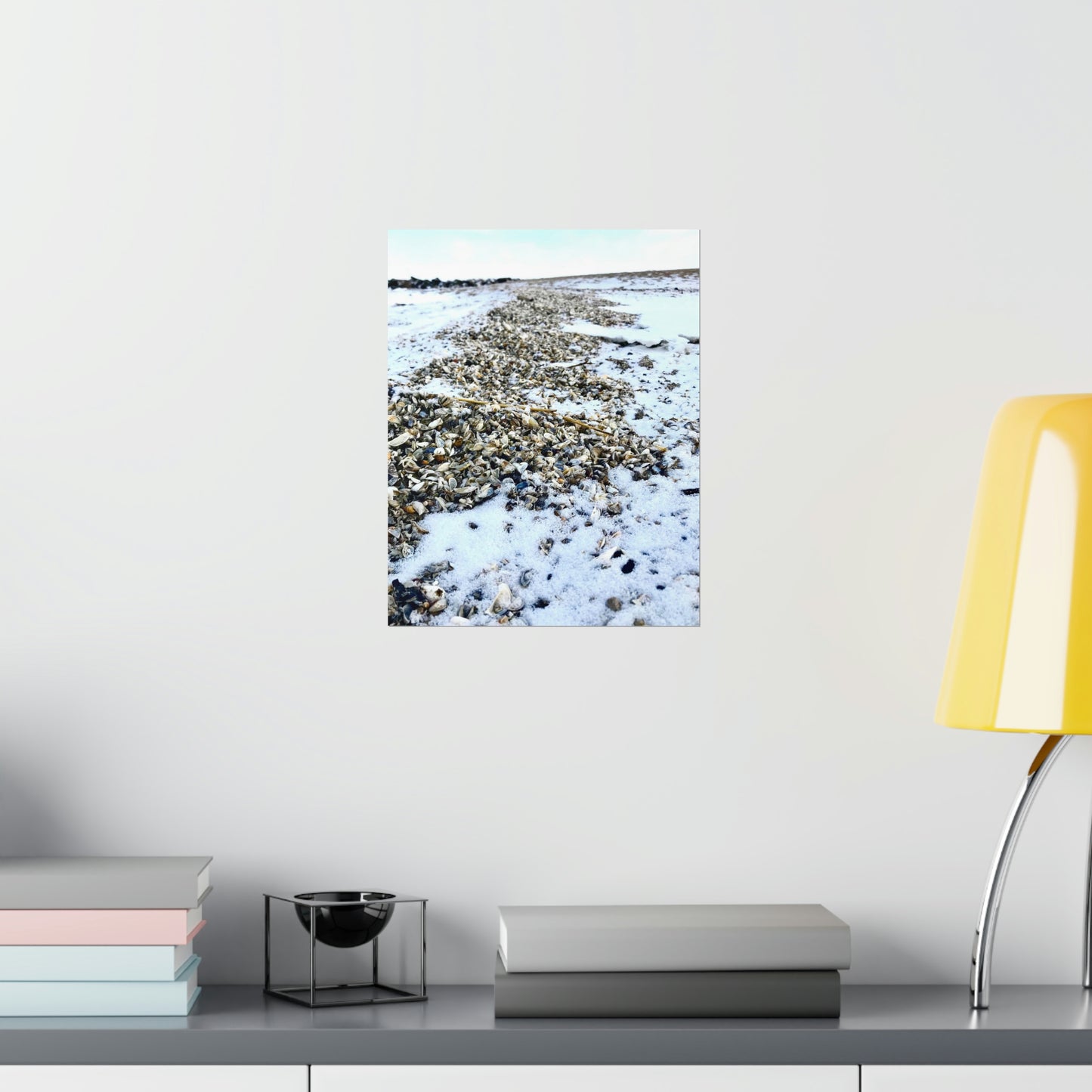 Snowy Shore Premium Matte Poster, Nature Photography Poster