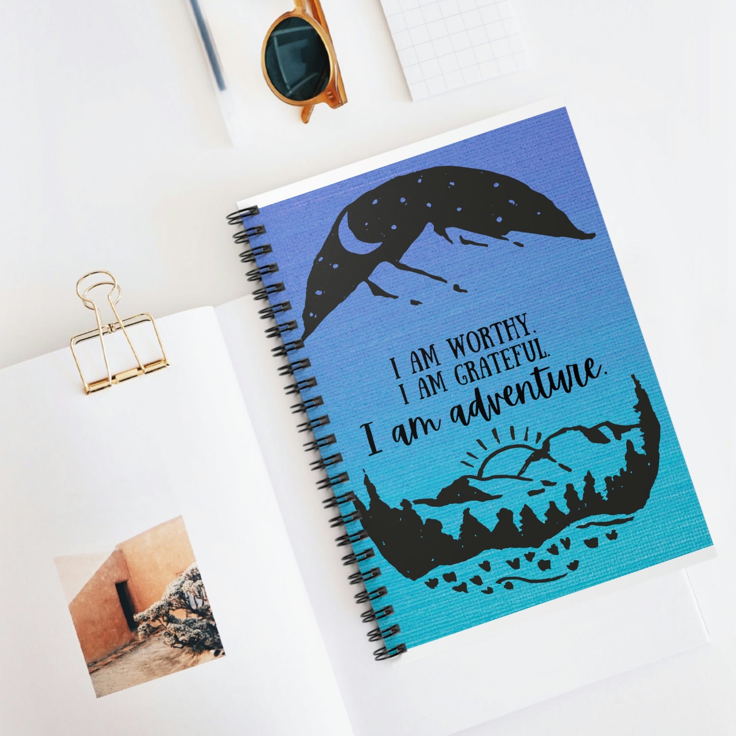 I am Worthy, I am Grateful, I am Adventure Journal; Spiral Notebook; Durable Adventure Journal