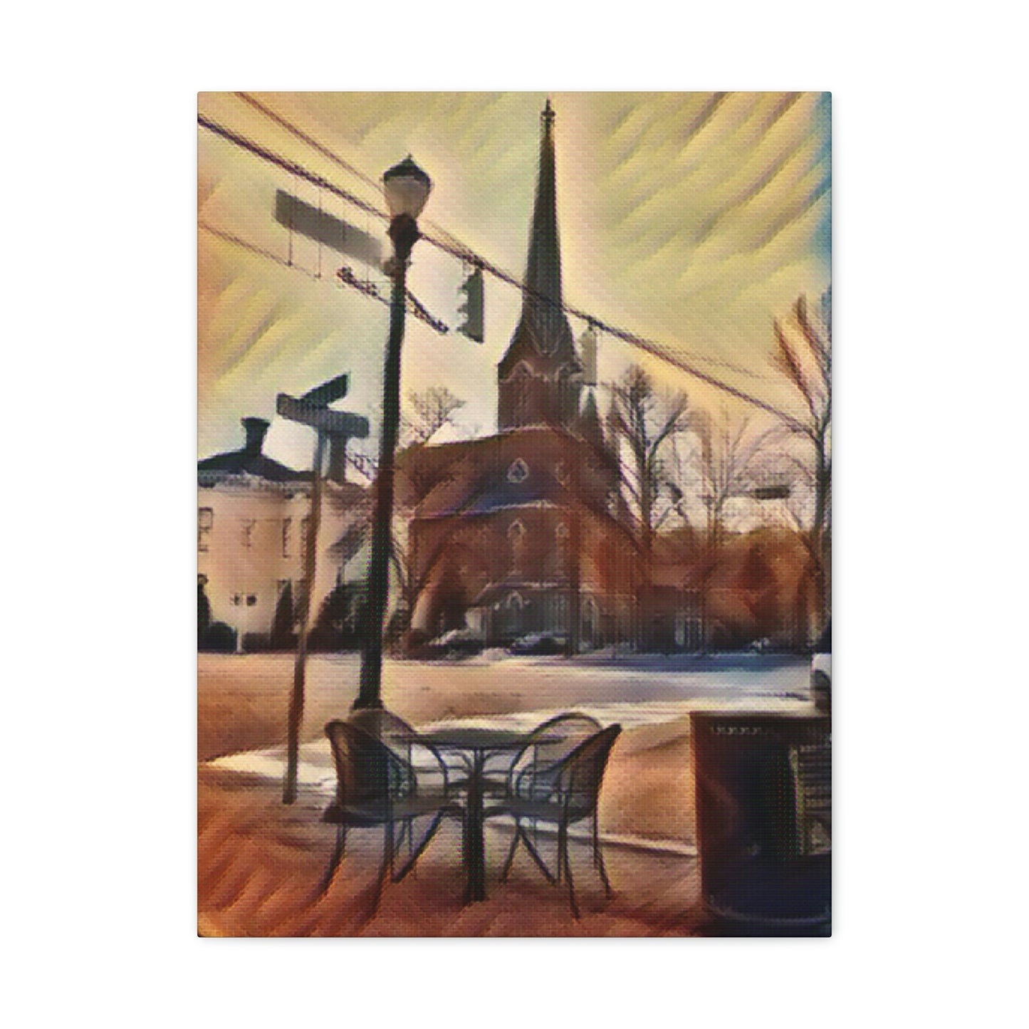 Street Corner Somewhere, Photography Print Canvas