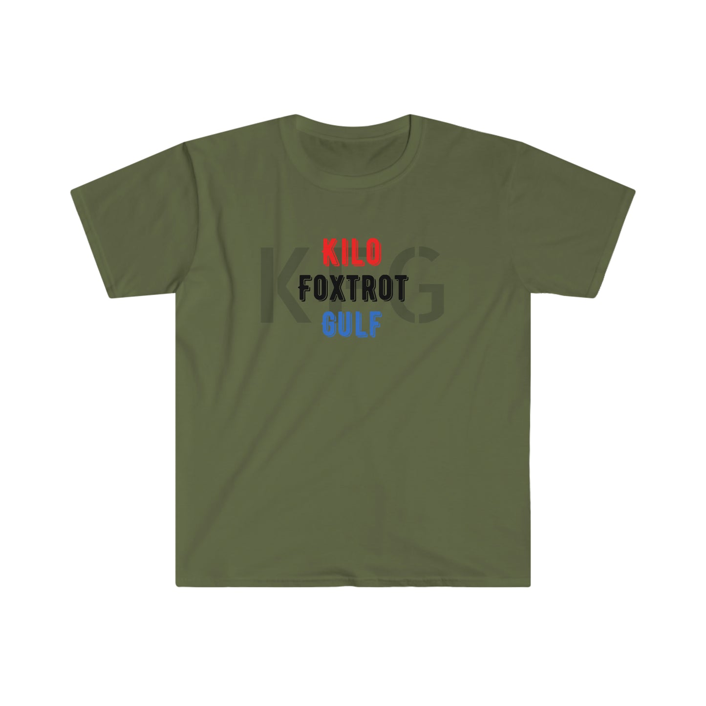 Kilo Foxtrot Gulf Softstyle T-Shirt; KFG T-Shirt