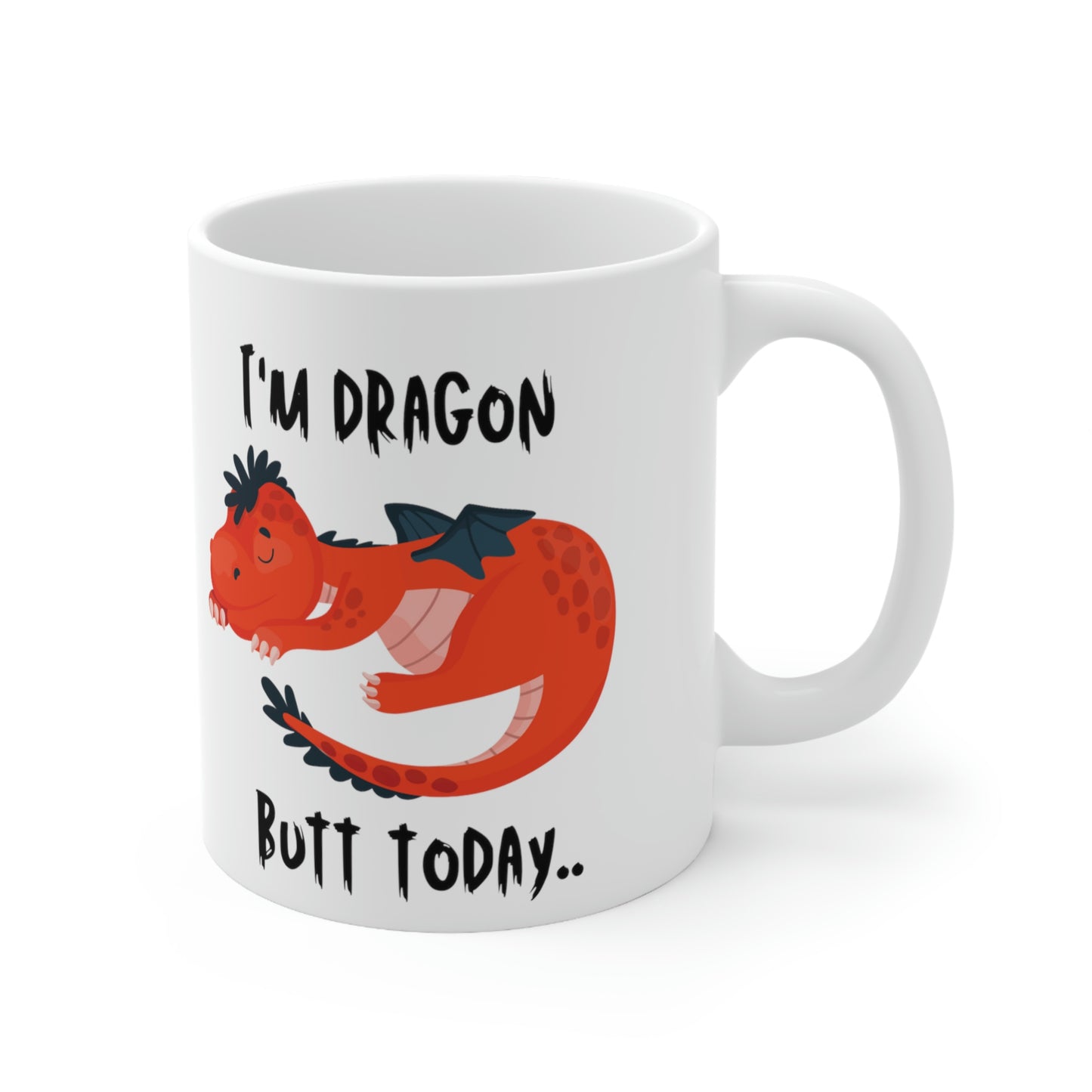 Dragon Butt Mug; 11oz Ceramic Coffee Cup