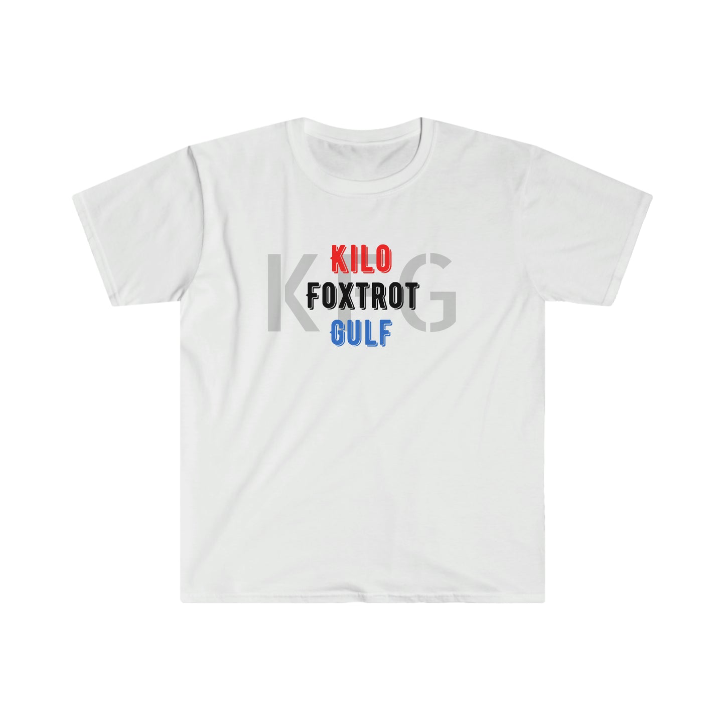 Kilo Foxtrot Gulf Softstyle T-Shirt; KFG T-Shirt