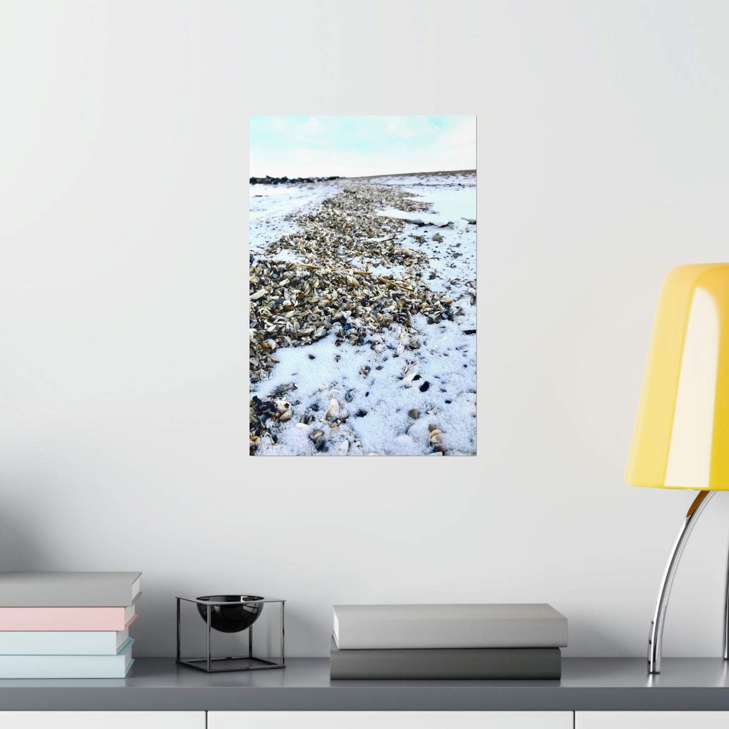 Snowy Shore Premium Matte Poster, Nature Photography Poster