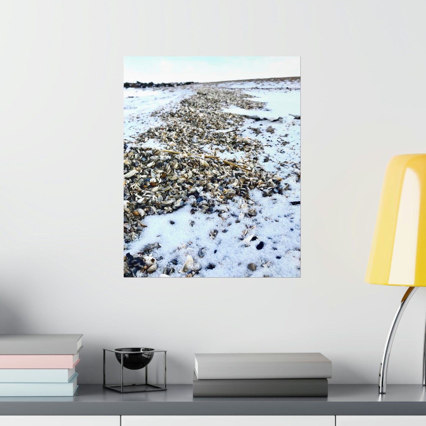 Snowy Shore Premium Matte Poster, Nature Photography Poster