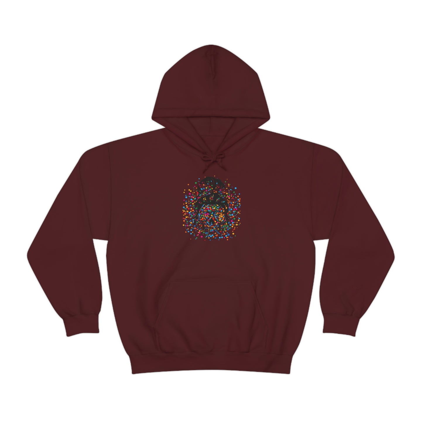 Colorful Sassy Skull Hooded Sweatshirt; Colorful Girlie Skull Hoodie