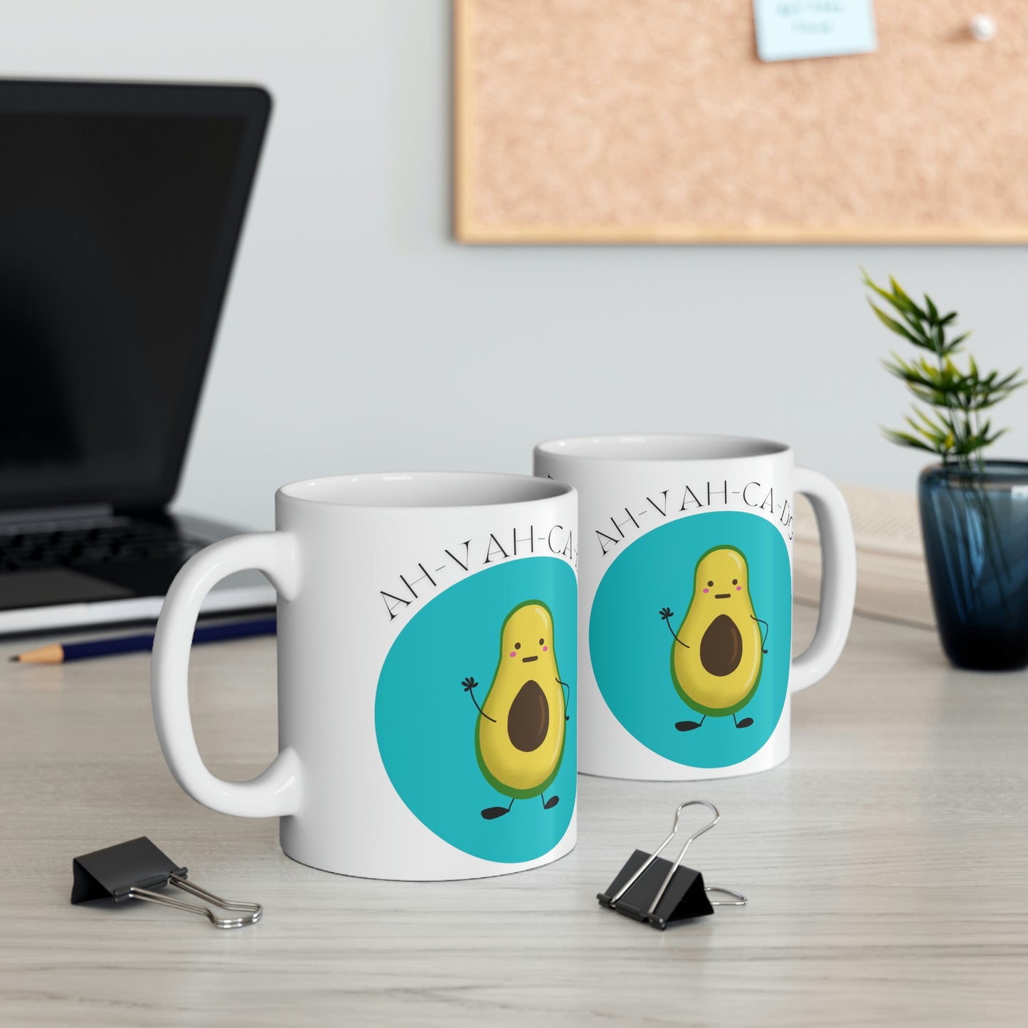 Ah-Vah-Ca-Do Meditating Avocado Mug; 11oz Ceramic Coffee Cup