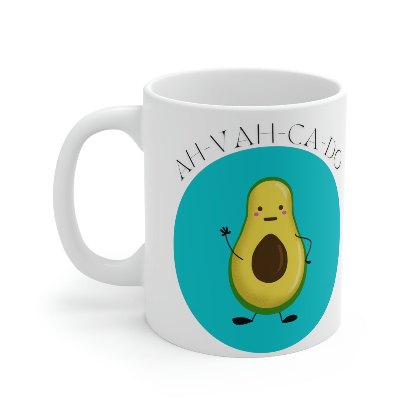 Ah-Vah-Ca-Do Meditating Avocado Mug; 11oz Ceramic Coffee Cup