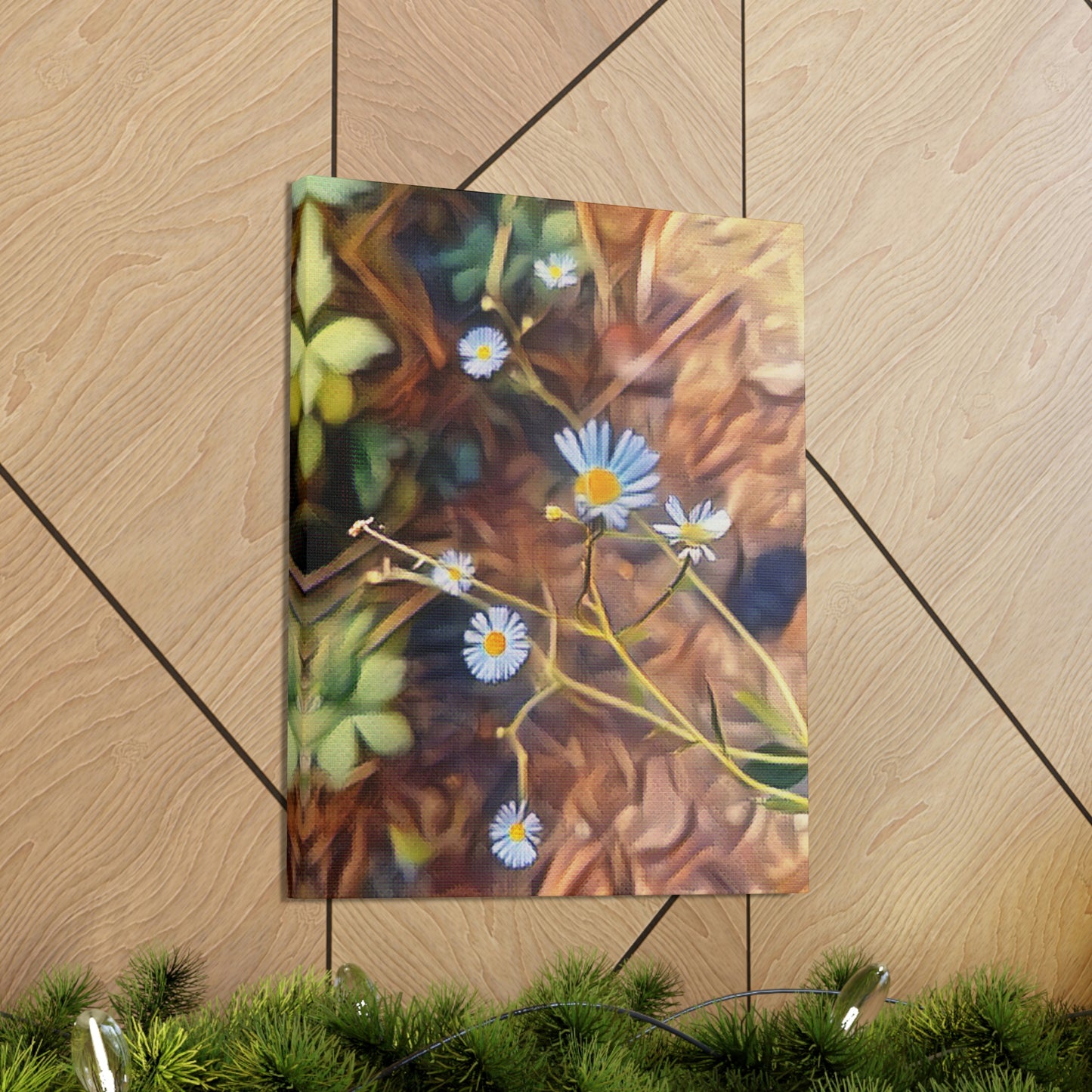 Over Time Canvas, Blue Corn Flower Nature Canvas