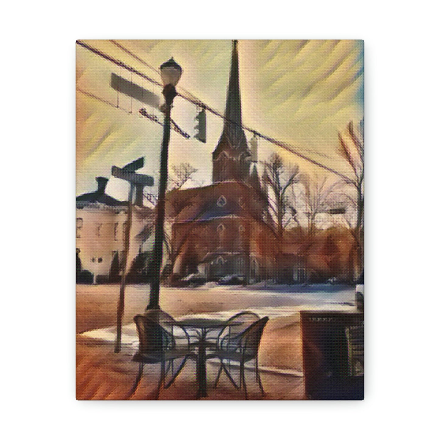 Street Corner Somewhere, Photography Print Canvas