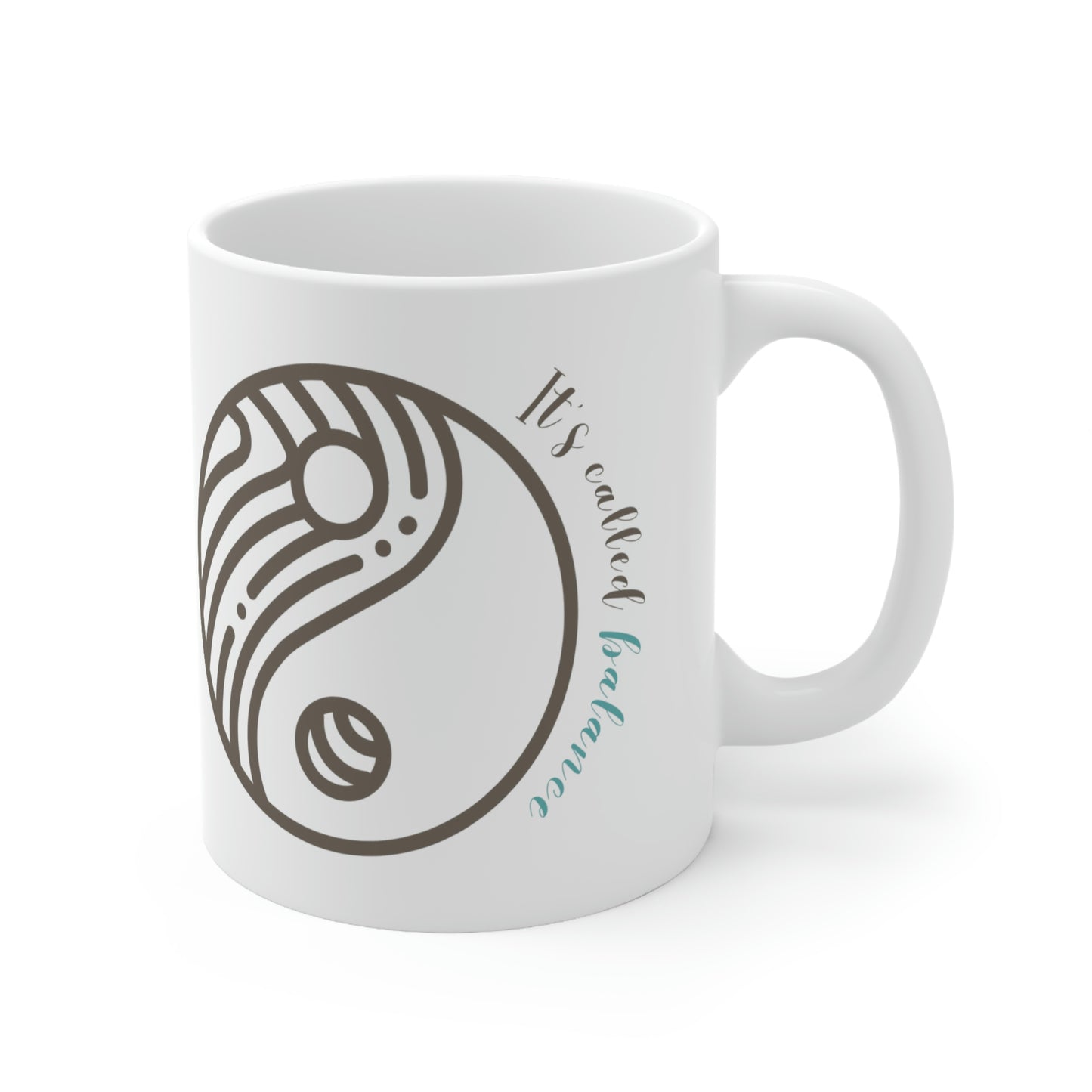 I Run on Coffee, Meditation, and Cuss Words, It's Called Balance Mug; 11oz Ceramic Coffee Cup