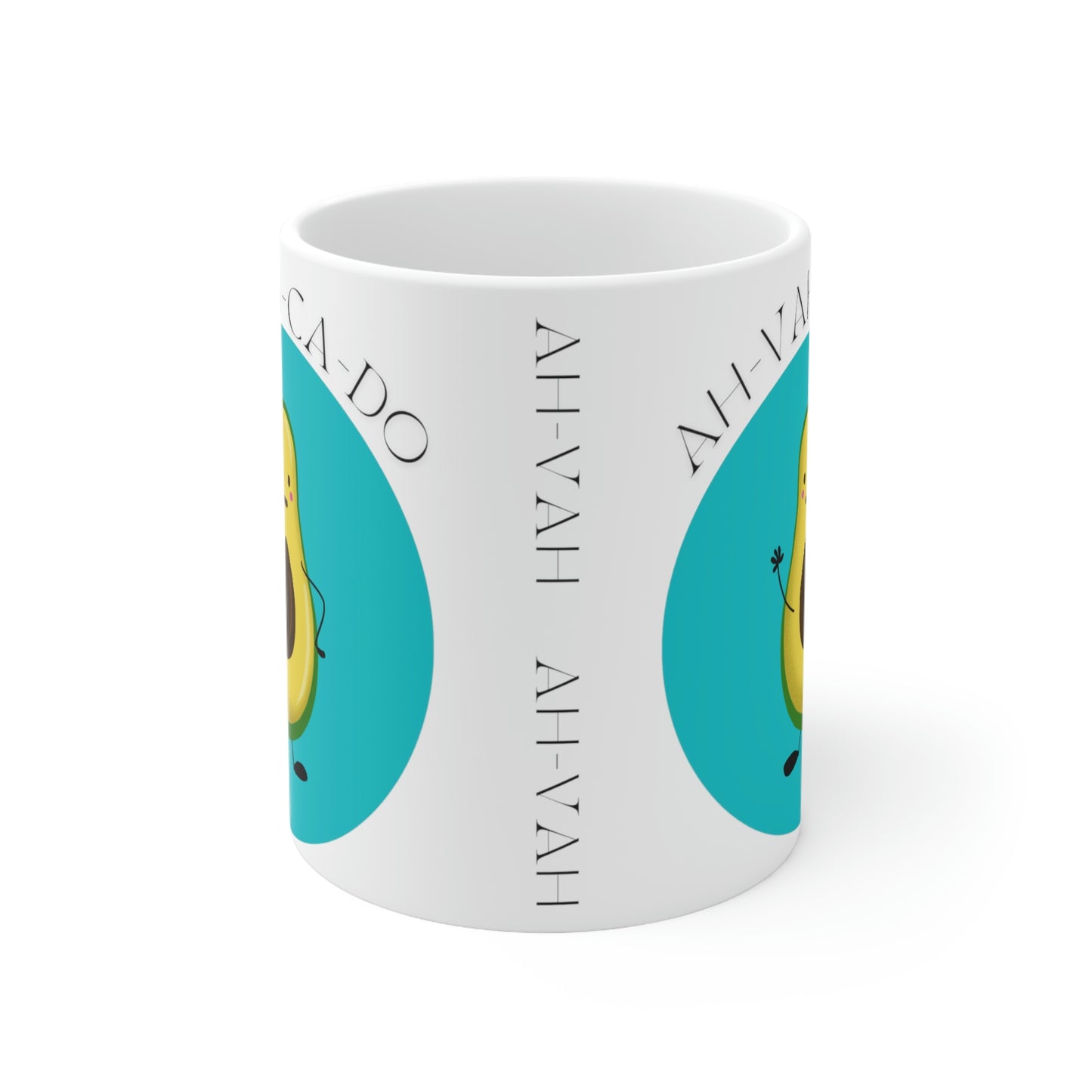 Ah-Vah-Ca-Do Meditating Avocado Mug; 11oz Ceramic Coffee Cup