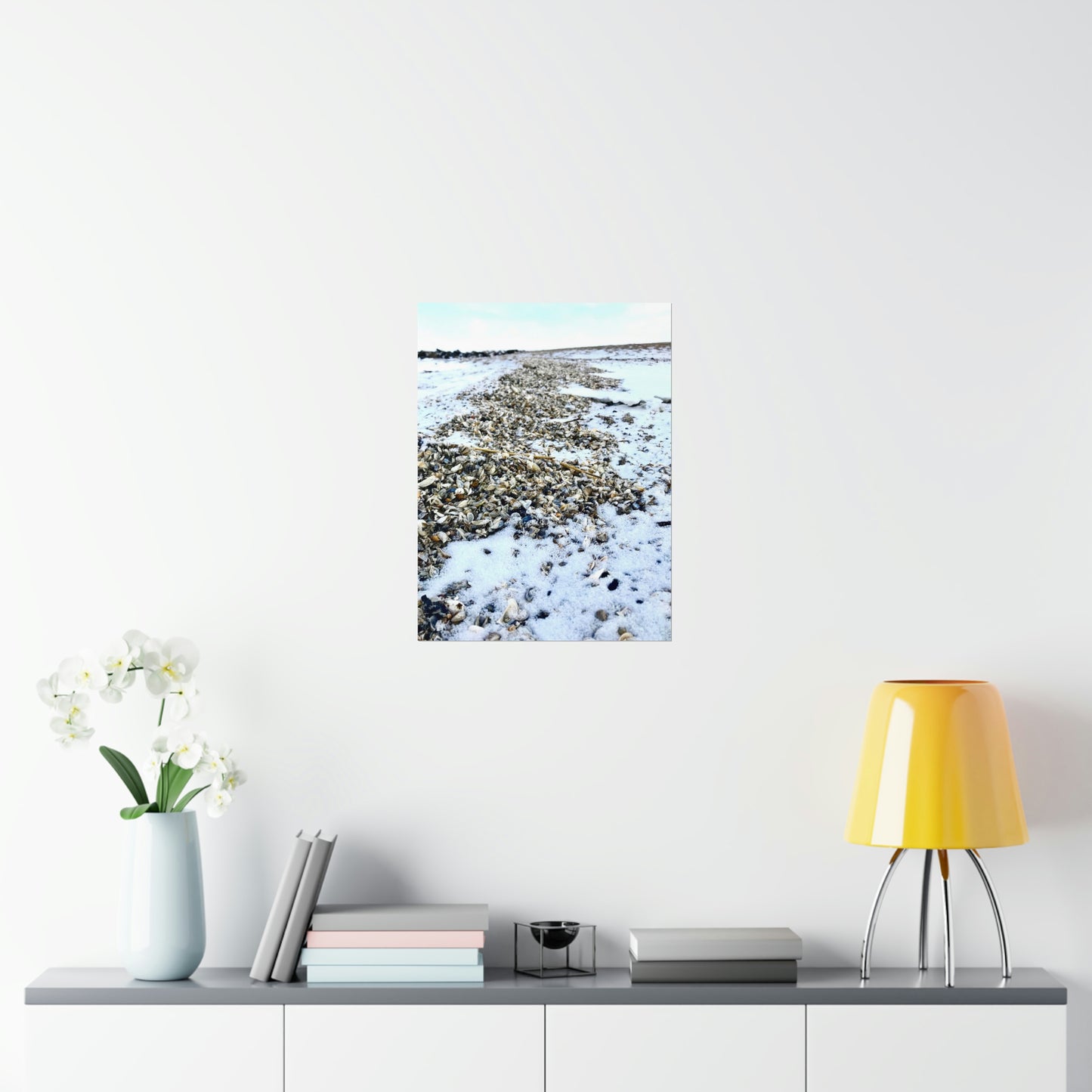 Snowy Shore Premium Matte Poster, Nature Photography Poster