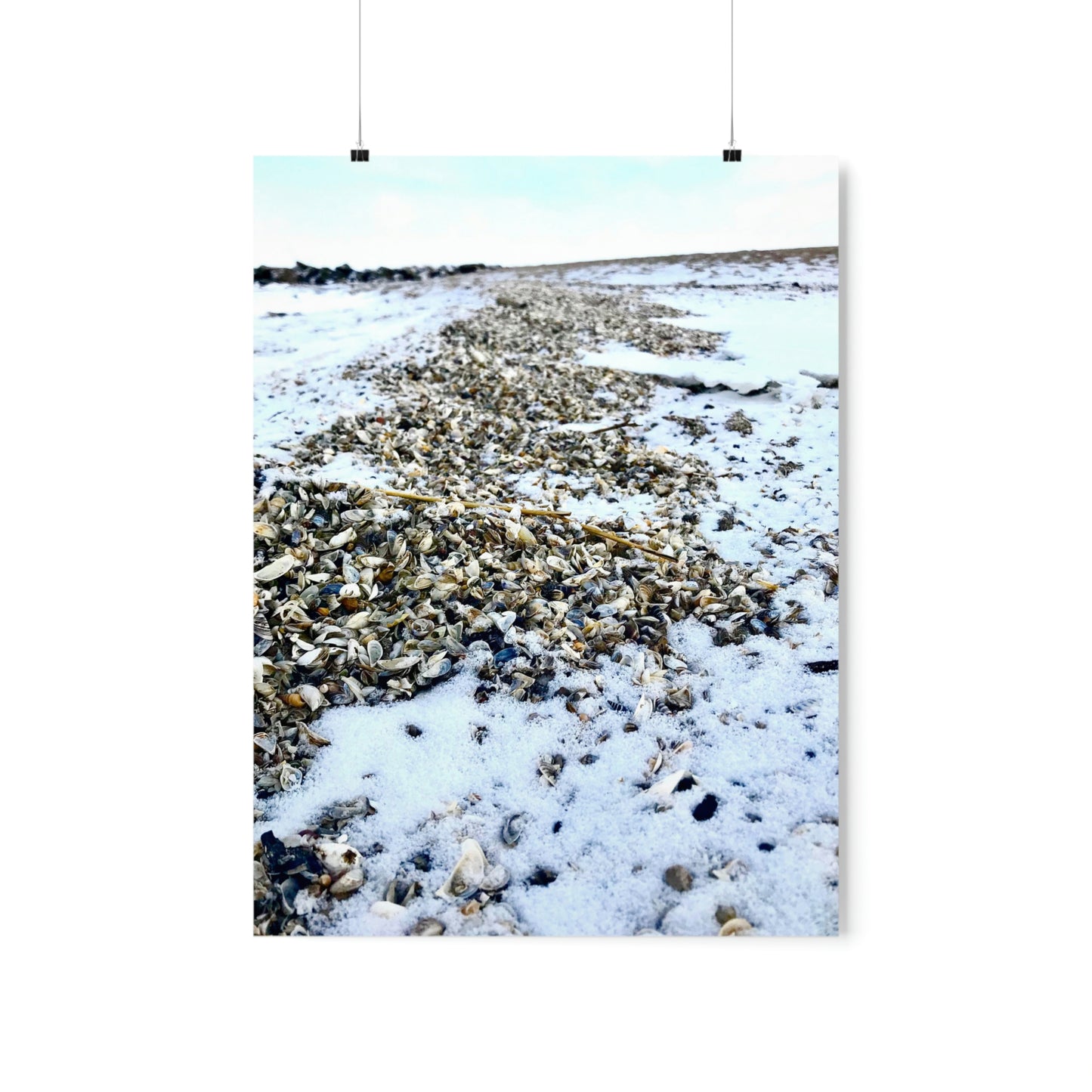 Snowy Shore Premium Matte Poster, Nature Photography Poster