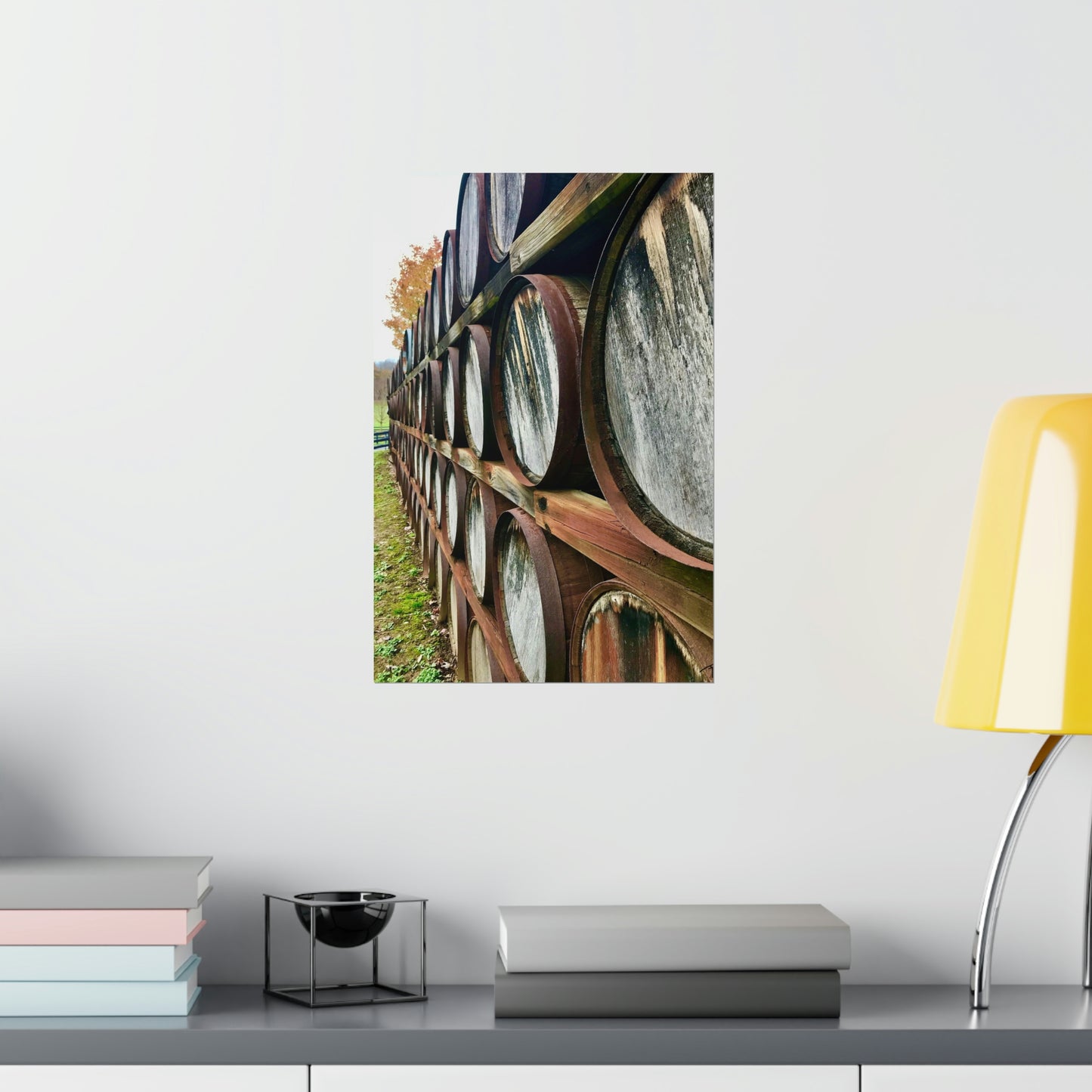 Wine Barrels Premium Matte Poster; Photography Print Poster