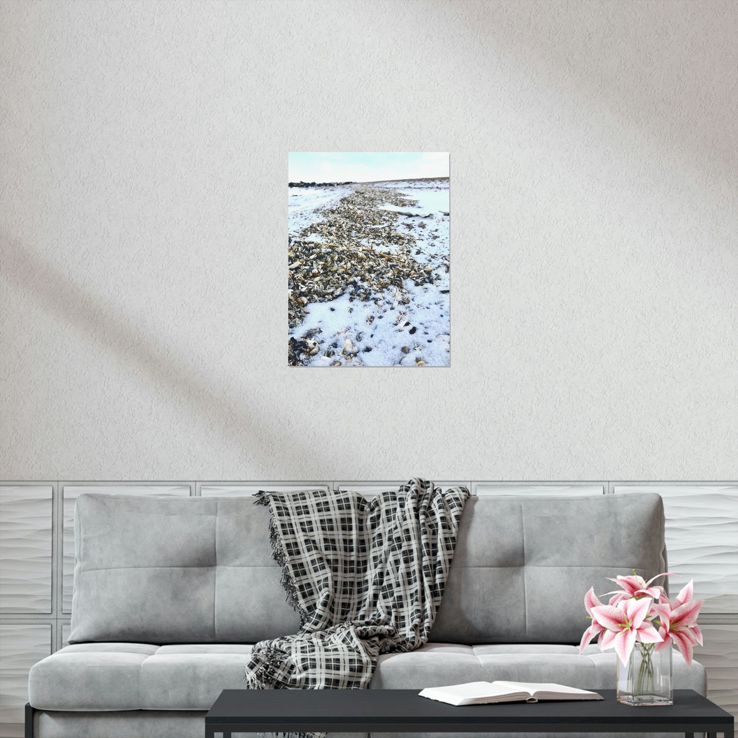 Snowy Shore Premium Matte Poster, Nature Photography Poster